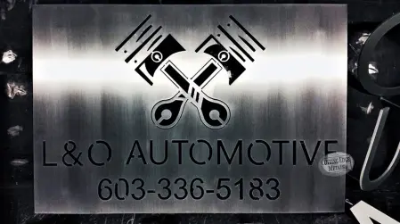 I And O Automotive Steel Sign