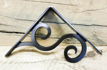 Upside down small black coated L Angle Decorative Scroll Gusset Support Bracket Upside down small black coated L Angle Decorative Scroll Gusset Support Bracket