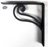 Left Outward Facing - Black L Angle Decorative Quail Gusset Support Bracket