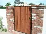 Wood and scrolls steel wood gate