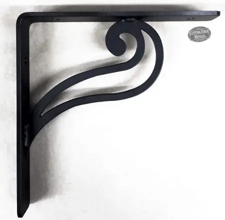 Right outward Facing - Black L Angle Decorative Quail Gusset Support Bracket
