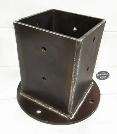 4 - Sided Wood Post Round Base Brackets Curbside