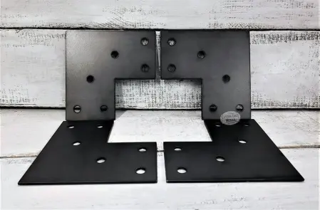 4-Piece Black L - Shaped Connecting Bracket - Front