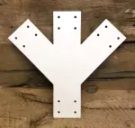 Flat y post and beam bracket white custom steel