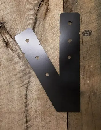 black- powder coat - Top 2-Legged Beam Bracket Truss Corner - Double Crop