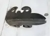 Custom Mild-Steel Right Facing Decorative L Angle Timber Brackets with Le Fleur de Lis Custom Mild-Steel Right Facing Decorative L Angle Timber Brackets with Le Fleur de Lis