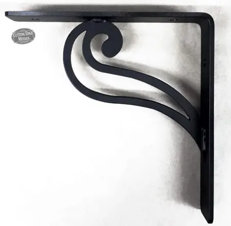 Left Outward Facing - Black L Angle Decorative Quail Gusset Support Bracket
