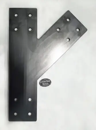 Steel T-beam bracket custom angle - Up, right