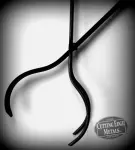 Firepit tongs black metal semi body