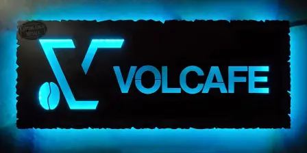 Volcafe Blue Led Sign
