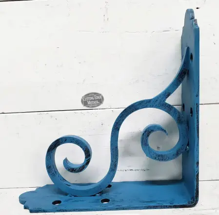 Small Blue Coated L Angle Decorative Scroll Gusset Support Bracket Small Blue Coated L Angle Decorative Scroll Gusset Support Bracket