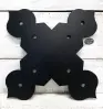 black powder coat front -Spaded X Shaped Bracket or Flat X Bracket with Spaded Ends - Timber Frame
