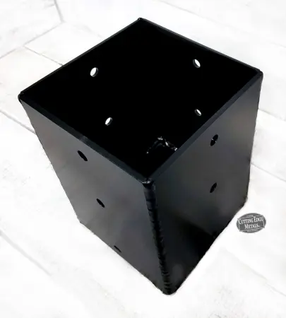 Black - 4 Sided Wood Post Retangle Base Brackets