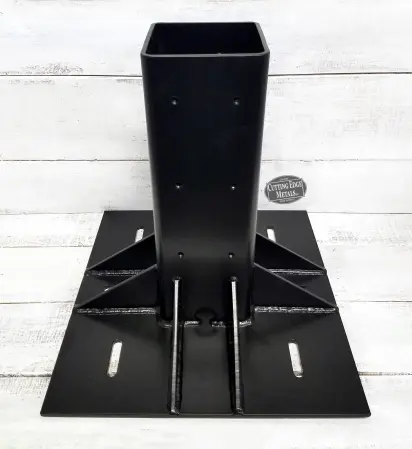Black - Sided Wood Post Base Brackets