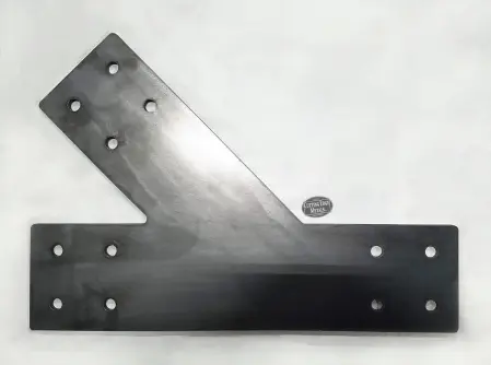 Steel T-beam bracket custom angle - side, left