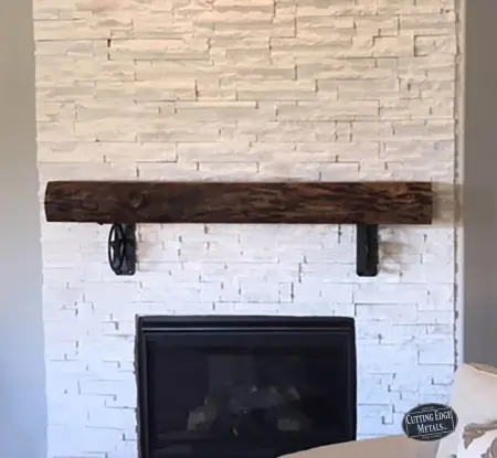 Front View - Black Coated L Angle Decorative Texas Star Gusset Support Bracket Front View - Black Coated L Angle Decorative Texas Star Gusset Support Bracket