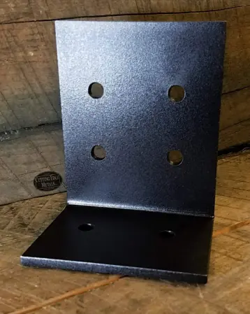 Six Hole - Black powder coated - L Angle Timber Brackets