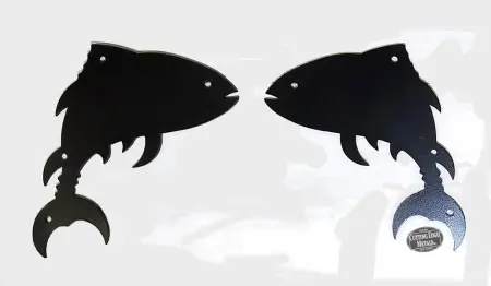 black powder coated pair - Decorative Fish Facial or Flat Connecting Bracket