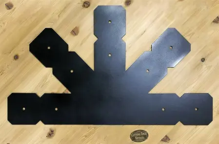 Black - 5-Legged Beam Truss Center Bracket - Double Crop