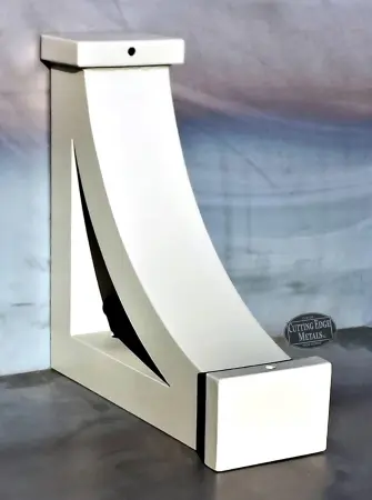 Right Side View - White - L-Angle timber bracket boxed and gusseted