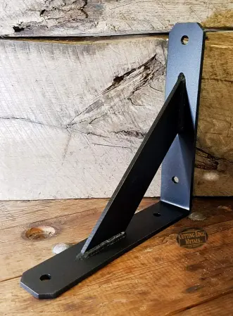 Thin - Reinforced - black - curbside - L Angle Gusseted Steel Support Bracket