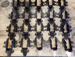 Black painted decorative joist hangers le fleur de lis