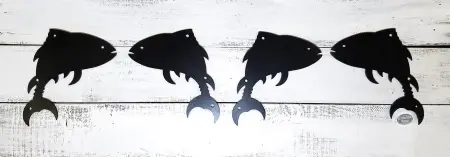 2 black powder coated - Decorative Fish Facial or Flat Connecting Bracket