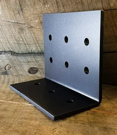 Nine-hole - black powder coated - L Angle Timber Brackets