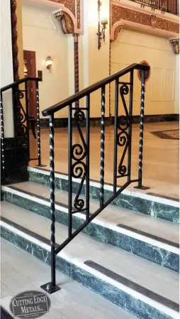 Decorative Scroll Wooden Cap Rail Railing