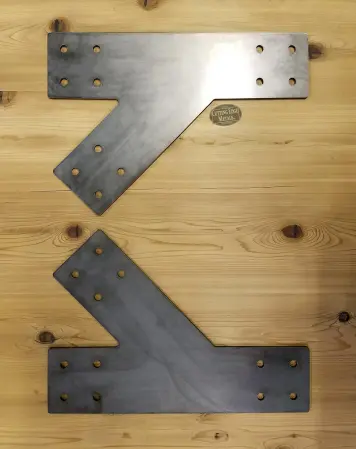 Two T-beam bracket custom angle