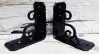 Detail shot of Two Black Coated L Angle Decorative Scroll Gusset Support Bracket Detail shot of Two Black Coated L Angle Decorative Scroll Gusset Support Bracket