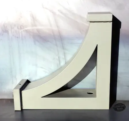 Left Facing - White - L-Angle timber bracket boxed and gusseted