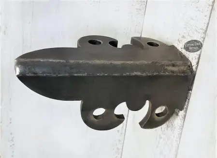Custom Mild-Steel Left Facing Decorative L Angle Timber Brackets with Le Fleur de Lis Custom Mild-Steel Left Facing Decorative L Angle Timber Brackets with Le Fleur de Lis
