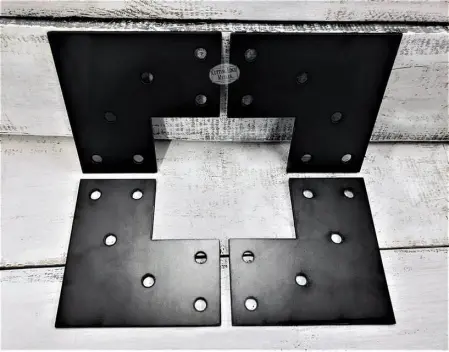4-Piece Black L - Shaped Connecting Bracket - Top