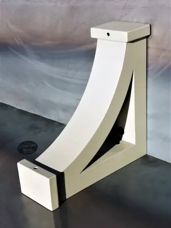 Side View - White - L-Angle timber bracket boxed and gusseted