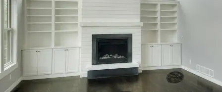 2 level fireplace surround with return
