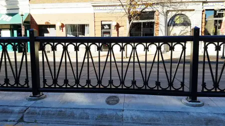 Scroll railing black painted