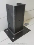 3 sided timber post base bracket steel