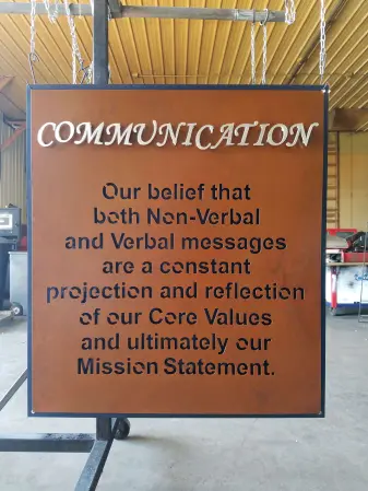 Brown Communication Statement Sign