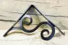 Upside down small black coated L Angle Decorative Scroll Gusset Support Bracket Upside down small black coated L Angle Decorative Scroll Gusset Support Bracket