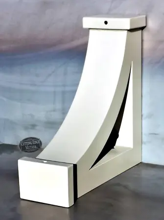 Left Side View - White - L-Angle timber bracket boxed and gusseted