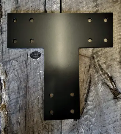 black - painted big poles - "T" Bracket Timber Connector / Flat "T" Bracket - Timber Frame