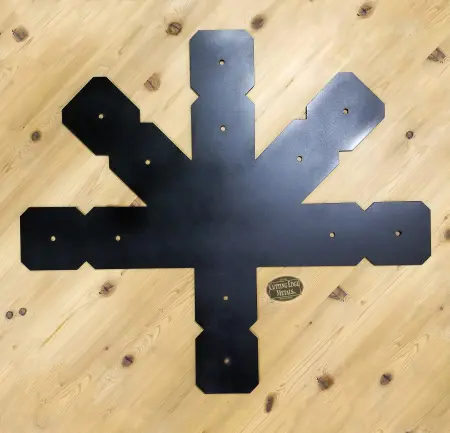 Black - front 6-Legged Beam Truss Center Bracket - Double Crop