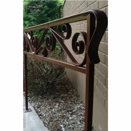 Custom Scroll Cap Rail Railing Closeup