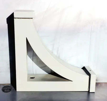 Right Facing - White - L-Angle timber bracket boxed and gusseted