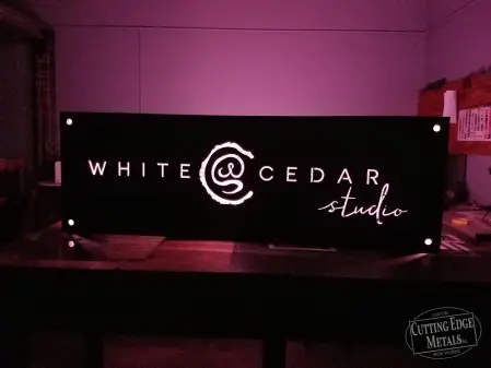 White Cedar Red Violet Led Sign