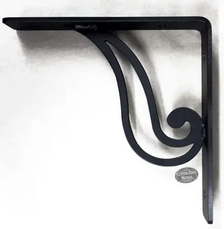 Right Inward Facing - Black L Angle Decorative Quail Gusset Support Bracket