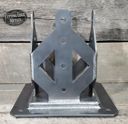 Athens 4 Sided Timber Post Base Bracket Front Athens 4 Sided Timber Post Base Bracket Front