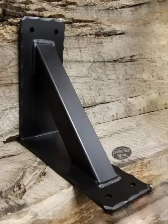 Thick Support - Reinforced Black Curbside - L Angle Gusseted Steel Support Bracket