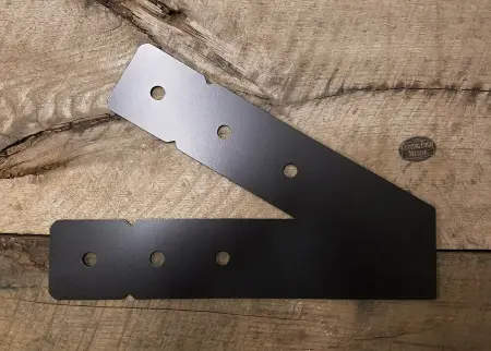 black - powder coat - right 2-Legged Beam Bracket Truss Corner - Double Crop